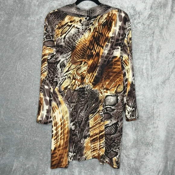 Susan Graver XL Tank Top Shirt Gold Solid Sleeveless Scoop Neck Glitter Knit - Picture 4 of 6